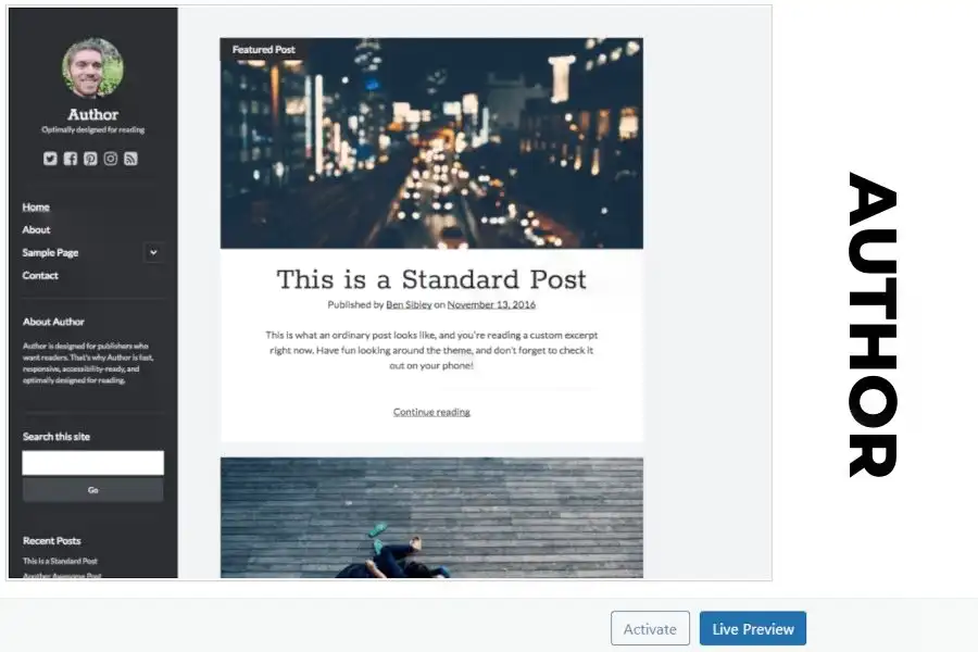 Author WordPress theme
