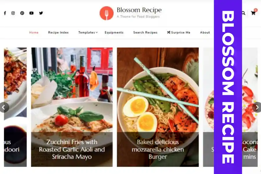 Blossom Recipe WordPress theme for food